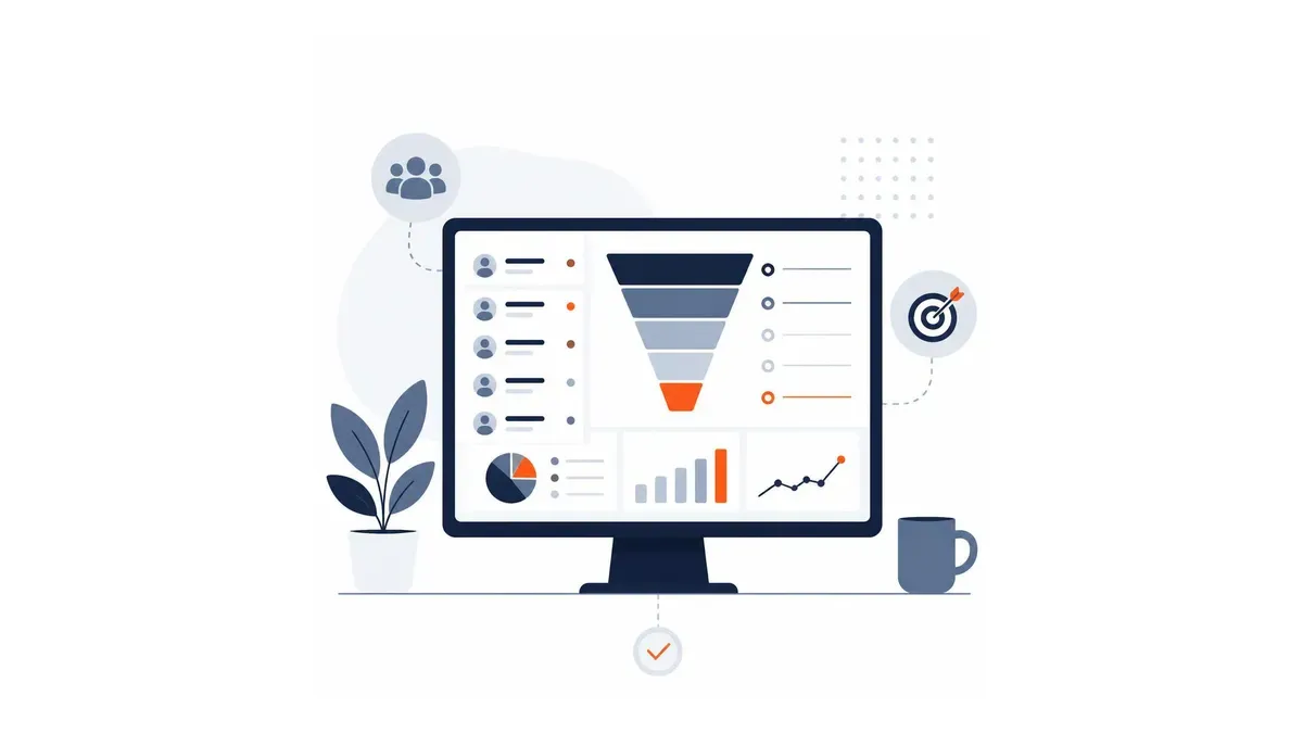 Özel CRM panelinde satış hunisi aşamaları ve müşteri takip ekranı